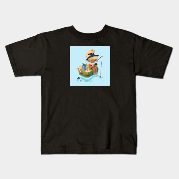 Fishing buddies Kids T-Shirt by MaiType